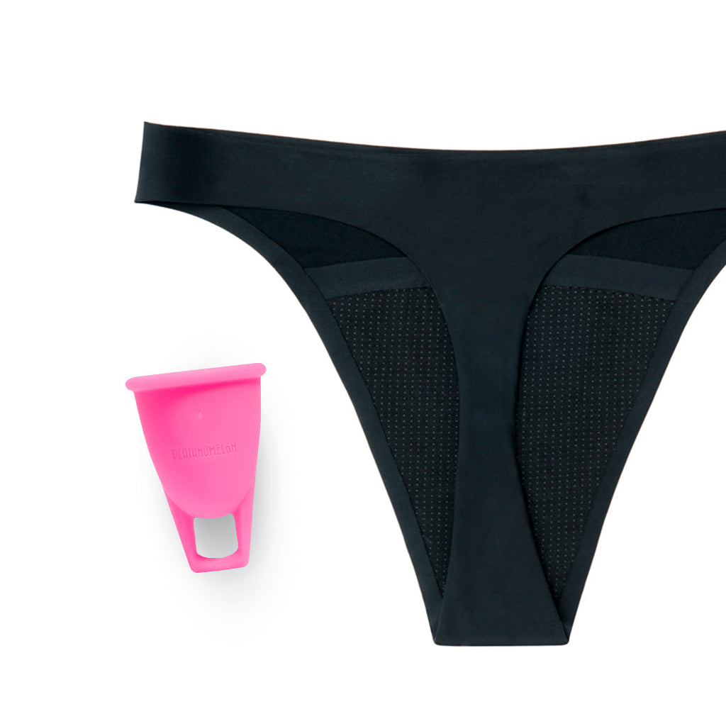 Kiwitas Tanga Comfy + Copa menstrual Greta Braguitas menstruales Platanomelón 1